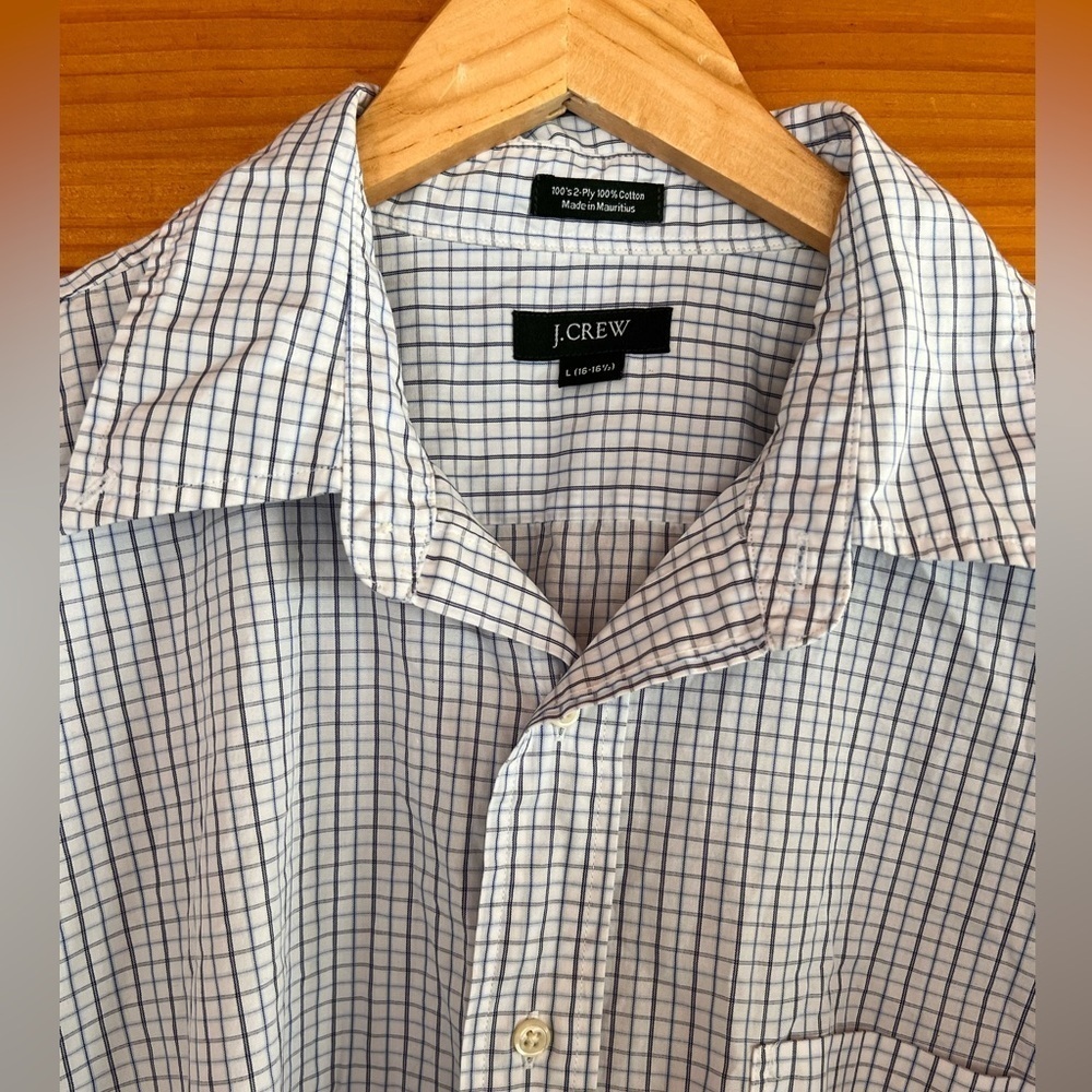 J.Crew 100%Cotton L (16-16 1/2) Button Down Long Sleeve Mens Shirt